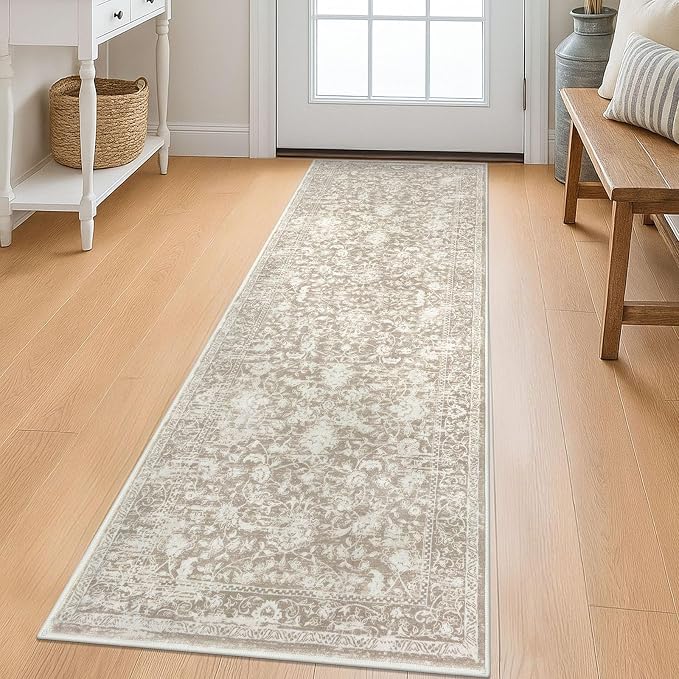 KILOCOCO Hallway Runner 2x6 Kitchen Runner Rug Printed Vintage Floral Washable by Kilococo