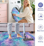 Shaggy Tie Dyed Light Purple Rainbow Rug Small, 2x3 Area Rugs - Image 6