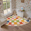 jinchan Macy Kids Rug for Nursery 6ft Radius Corner Washable Area Rug Modern by JINCHAN