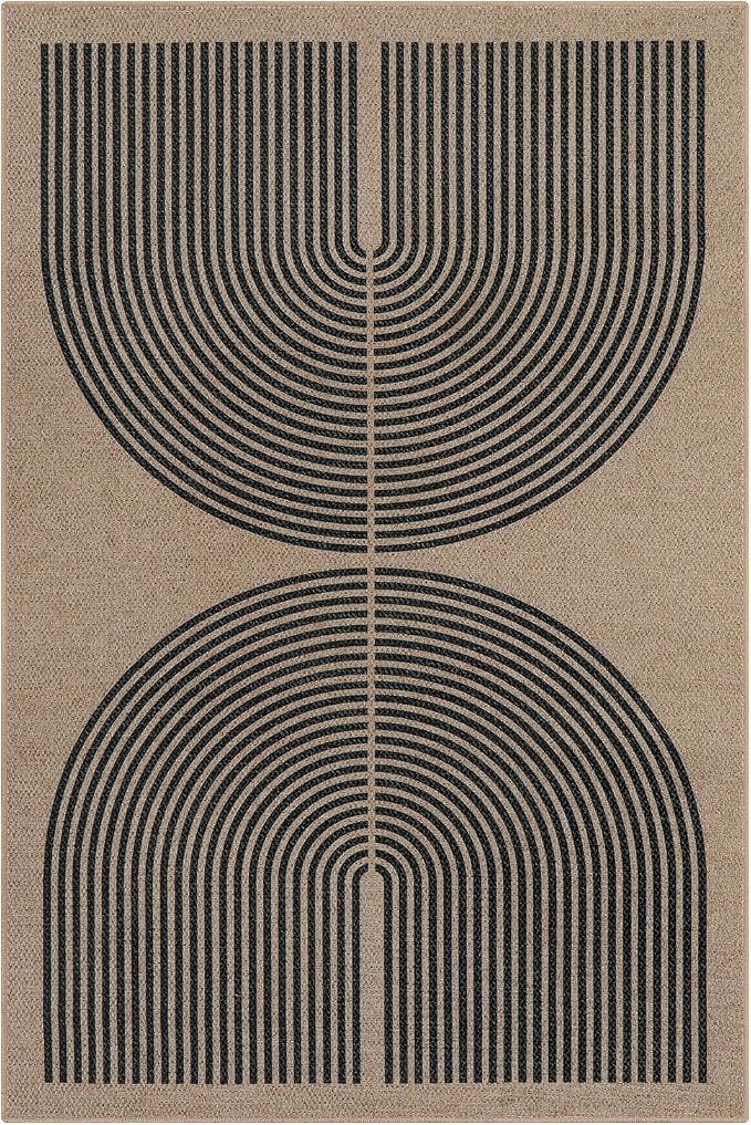 Lahome Modern Rainbow Easy Jute 6x9 Rug, Large Living Room Carpet Washable - Image 7