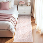 RELEANY Area Rugs Runner 2'x6' Washable Non-Slip, Floral Vintage Distress by RELEANY