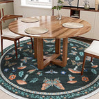 Mushroom Insect 4ft Round Rug Washable Non-Slip Soft Ultra-Thin Small Boho - Image 3