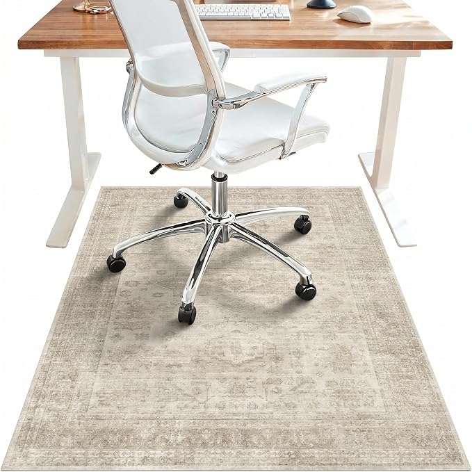 48"x72" Office Chair Mat for Hardwood Tile Floor, Under Desk Carpet Protector by BESBLEE