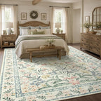 Wonnitar Large Living Room Rug, Floral 10 x 14 Machine Washable Area Rugs - Image 8