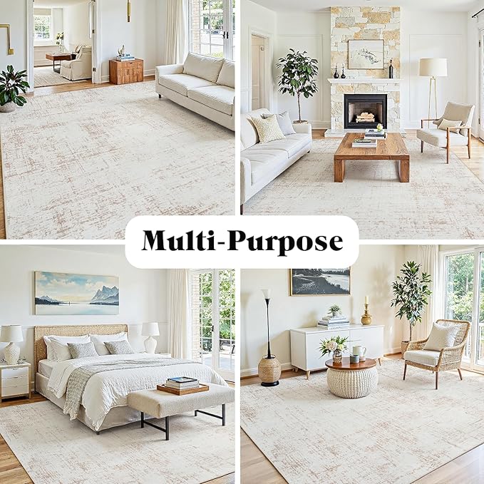 10x14 Area Rugs for Living Room Washable Rug: Anti-Skid Abstract Modern Living - Image 8