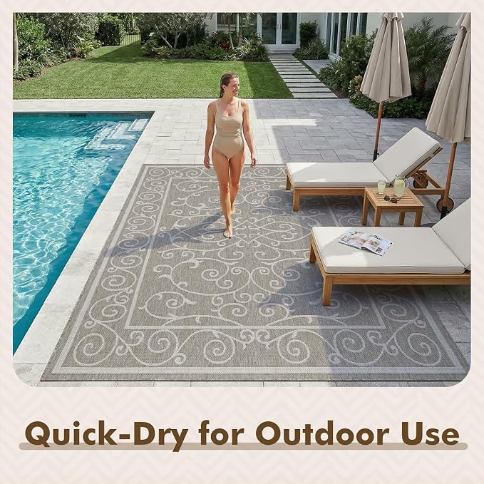 MontVoo-Outdoor Rug-Patio Rug 5x7 ft Polypropylene Indoor Outdoor Rugs Outdoor - Image 7