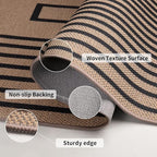 Tangsoo Easy Jute 3x5 Area Rug for Living Room, Non-Slip Black Thin Indoor - Image 7