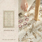 jinchan Zenith Floral 5x7 Area Rug Soft Low-Pile Living Room Rug Machine - Image 2