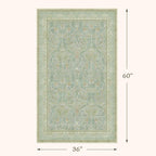 Sage Green 3x5 Area Rug for Entryway, Machine Washable Floral Large Door Mats - Image 2