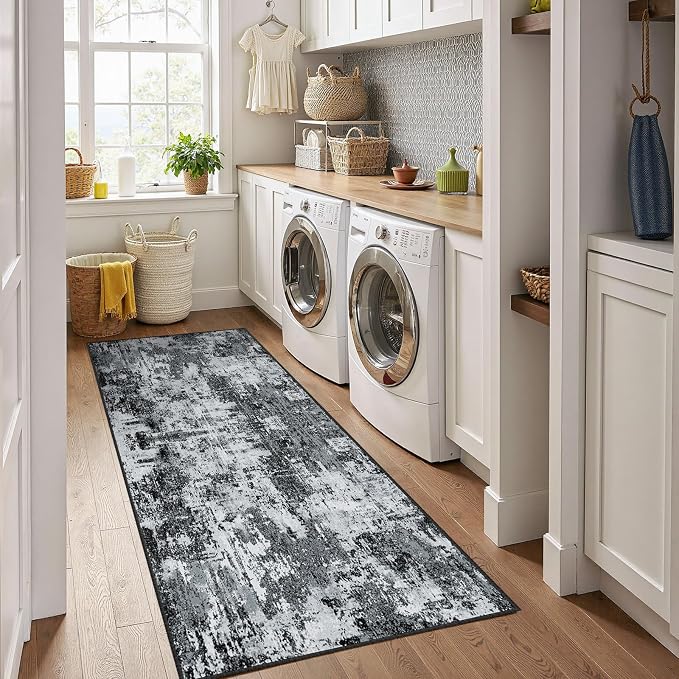 RELEANY Washable Area Rugs 2'x6' Non-Slip Modern Abstract Soft by RELEANY