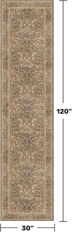 Brown 2'6" x 10' Hallway Runner Rug Non Slip - Image 2