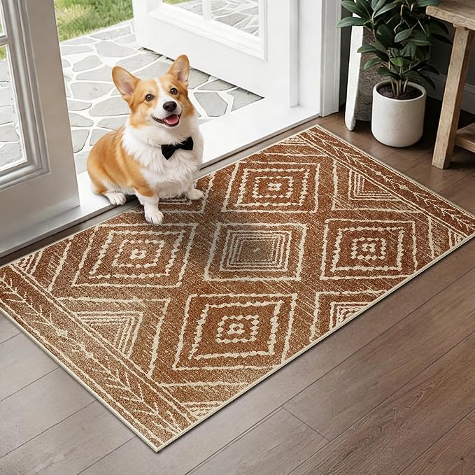 BESTSWEETIE Area Rug 2x4 Rug Machine Washable Non-Slip Low Pile Print Pattern by BESTSWEETIE