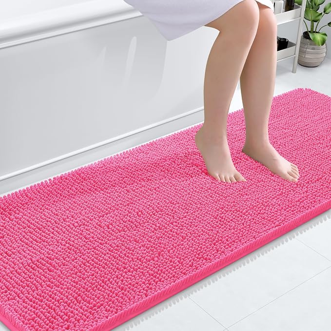 OLANLY Bathroom Runner Rugs 70x24, Soft Absorbent Chenille Bath Rugs, Rubber by OLANLY