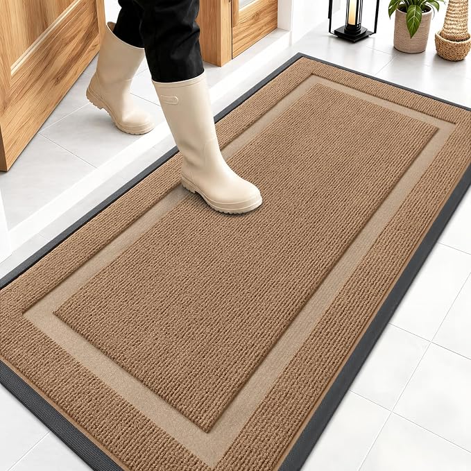 OLANLY Front Door Mat Indoor Outdoor Entrance, Waterproof All-Season, by OLANLY
