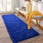 Soft Runner Rugs for Bedroom Hallways, 2 Packs 2x6 Royal Blue Fluffy Shag Throw - Image 3