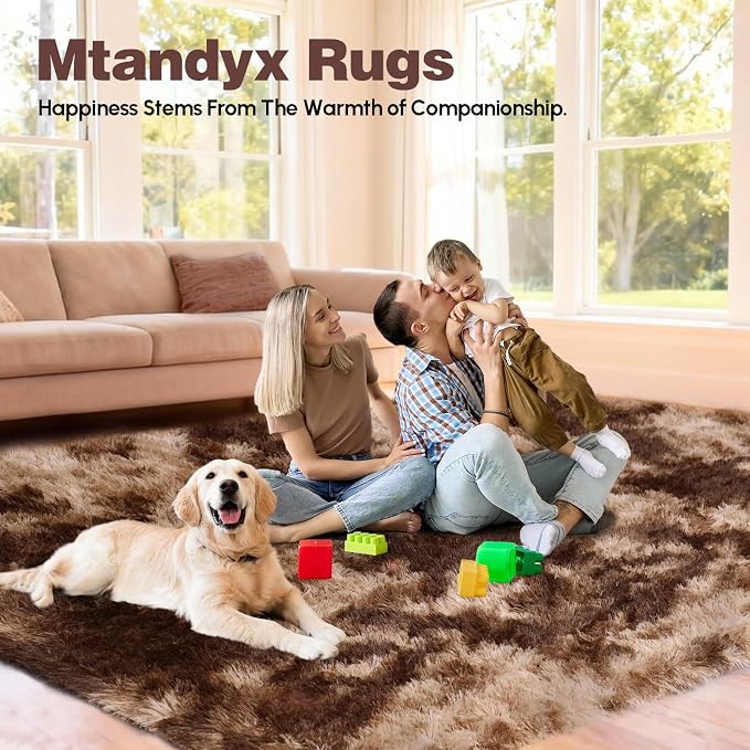 Large 9x12 Area Rug for Living Room, Soft Shag Rugs for Bedroom, Non-Slip Ultra - Image 4