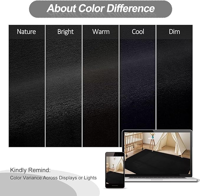 Vasofe Black Area Rugs for Living Room Bedroom, 4x6 Modern Thickened - Image 7