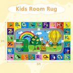 Kids Rug for Playroom Educational ABC Rug Washable Play Mat Learning Alphabet - Image 2