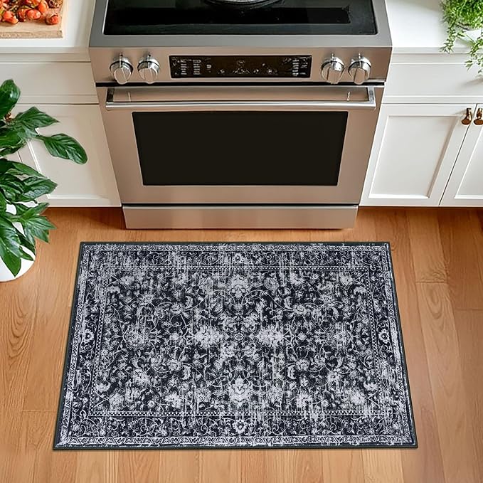 KILOCOCO Small Area Rug 2x3 Entryway Rugs Printed Vintage Moroccan Floral - Image 2