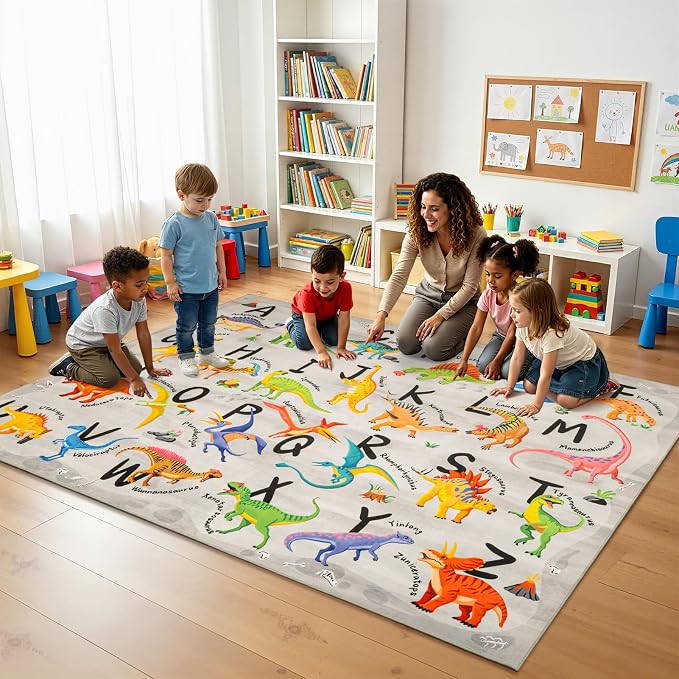 4x6 ABC Classroom Rug for Kids Playroom, Alphabet Rug - Image 2
