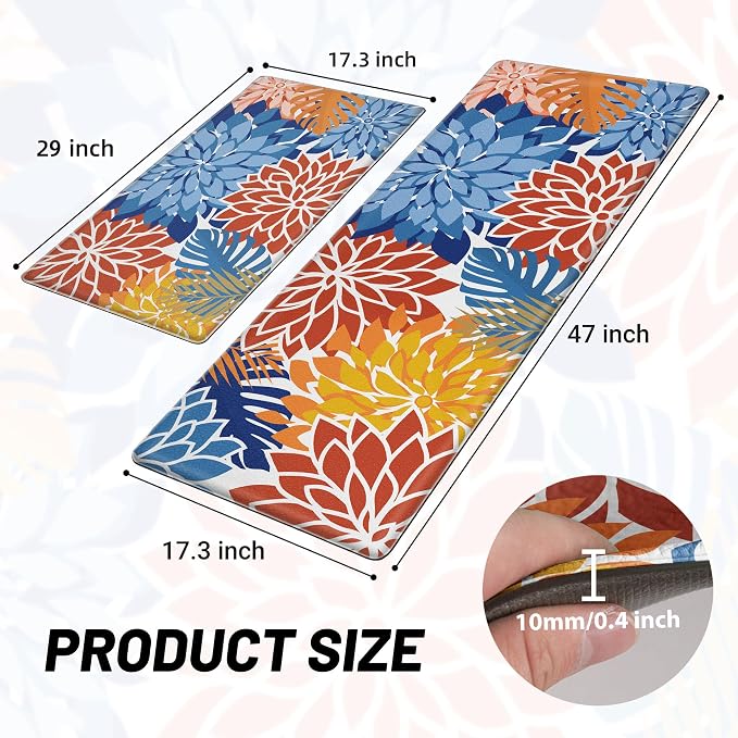 Arenarug Kitchen Mats for Floor 2PCS Cushioned Anti Fatigue Kitchen Mats - Image 2