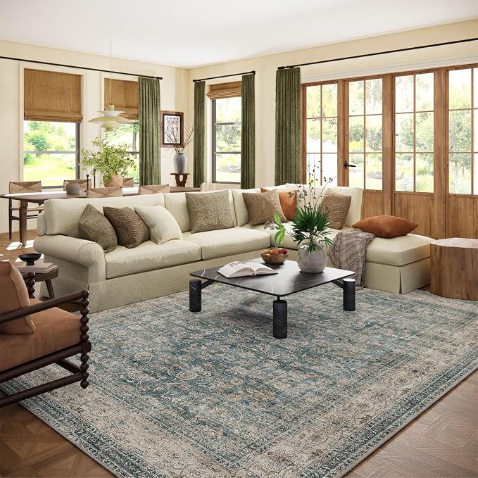 10x12 Large Rugs for Living Room: Washable Living Room Rug Stain Resistant Non by palohom