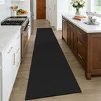 KOZYFLY Black Runners Rugs for Hallway 2.5'x10', Washable Runner Rug, Woven Non - Image 2