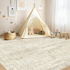 UERMEI Square Area Rugs : Washable 6x6 Neutral Modern Abstract Carpet - Image 5