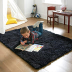 Ophanie Black Area Rugs for Bedroom Living Room, 4x6 Fluffy Fuzzy Shag Shaggy - Image 6