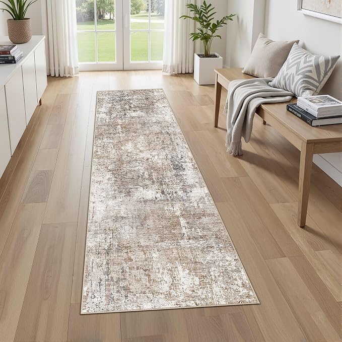 UERMEI 2x8 Washable Runner Rug for Hallway, Non Slip Low Pile Kitchen Carpet by UERMEI