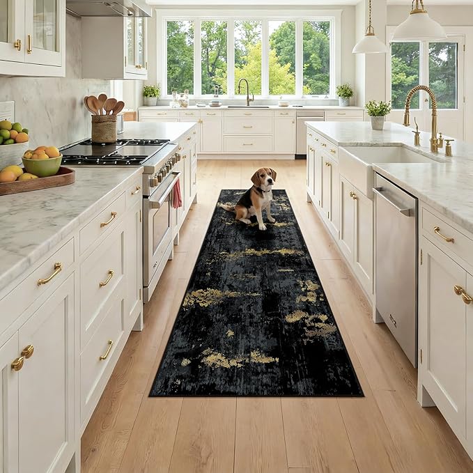 RELEANY Washable Area Rugs 2x7 Non-Slip Modern Abstract Soft by RELEANY