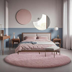 Ophanie Round Rugs 6Ft Pink Circle Area Rug, Fuzzy Bedroom Carpet, Large Shag - Image 7