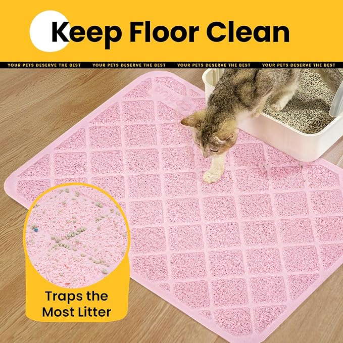 Conlun Cat Litter Mat Litter Trapping Mat, Less Waste Cat Litter Box Mat - Image 3
