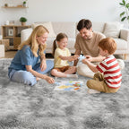 Fluffy 6x9 Grey Rugs for Bedroom Living Room Gray Area Rugs Soft Shag Shaggy - Image 3