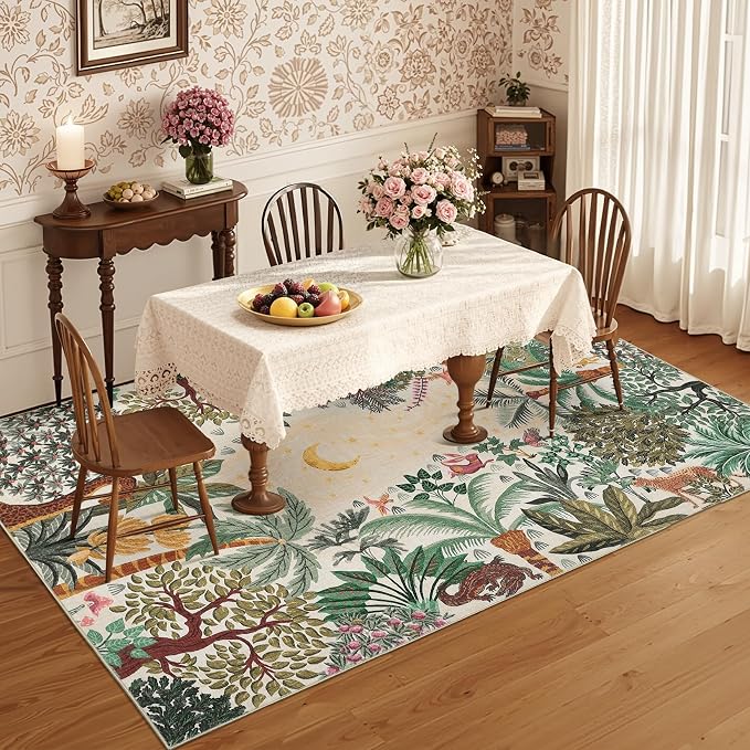 GarveeHome Area Rugs 8x10 for Living Room, Jungle Animal Large Washable Rug - Image 2