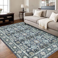 Washable 6×9 Area Rug for Living Room, Vintage Floral Rug Soft Non Slip Stain by Dotiiorug
