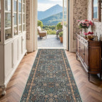 jinchan Zenith Floral Runner Rug 3x10 Washable Kitchen Runner Non-Slip Low-Pile - Image 3