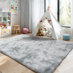 KICHOWUA 4x6 Light Grey Fluffy Shag Area Rug - Image 6