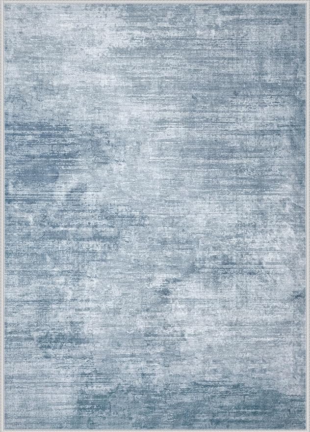 Area Rugs 9x12 Living Room: Washable Rug Modern Abstract Large Rugs Soft Non - Image 9