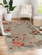 Lahome Floral Machine Washable Rug, 3x5 Rug Non Slip Soft Bedroom Rugs by Lahome