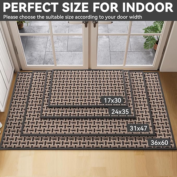 YDKGL Door Mat 17"x30", Dirt Resistant and Absorbent, Non-Slip Rubber Backing - Image 2