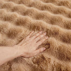 Coffee Rabbit Plush Rug 2'x3', Fluffy Shaggy Area Rug - Image 6