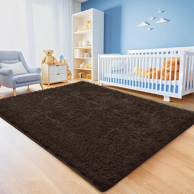 8x10 Brown Area Rugs for Living Room, Large Fluffy Shag Rug for Bedroom Nursery - Image 4