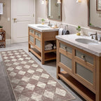 Checkered Kitchen Runner Rug 2x6 Beige, Non Slip Washable Hallway Bathroom - Image 4