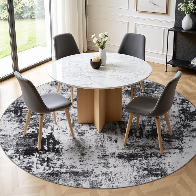 Rugflix Round Area Rugs 8Ft for Living Room, Washable Circle Rug - Image 2