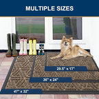 Smiry Front Door Mat Outside Entrance, Heavy Duty Sturdy Natural Rubber Doormat - Image 2