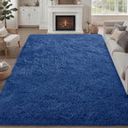 Fluffy Area Rugs 9x12 Living Room Bedroom: Ultra Soft Shag Rug Upgrade Non-Slip by Luxturiy