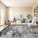 Washable Area Rug 9x12 Living Room – Neutral Modern Abstract Large Carpet by BYYVOORugsforYourHome