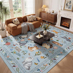 Unirea 8x10 Light Blue Grey Cat Area Rugs - Image 8