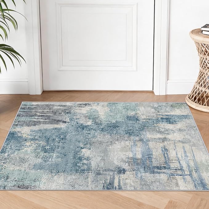 Abstract Bath Mat 2x3 Rug Washable Non-Slip Small Rugs - Image 3